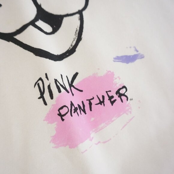 Zara Pink Panther Collab White Pink Paint Splatter Crewneck Sweater S - Picture 7 of 12